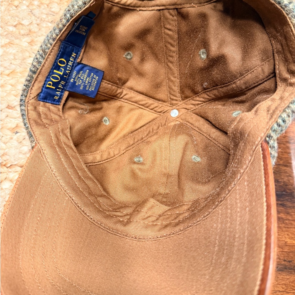 Ralph Lauren hard to find vintage Tweed and Brown Leather brim Cap - Picture 3 of 4